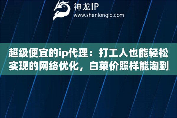 超级便宜的ip代理：打工人也能轻松实现的网络优化，白菜价照样能淘到真金