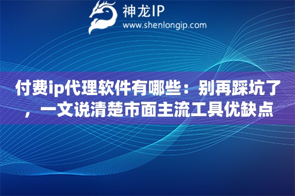 付费ip代理软件有哪些：别再踩坑了，一文说清楚市面主流工具优缺点