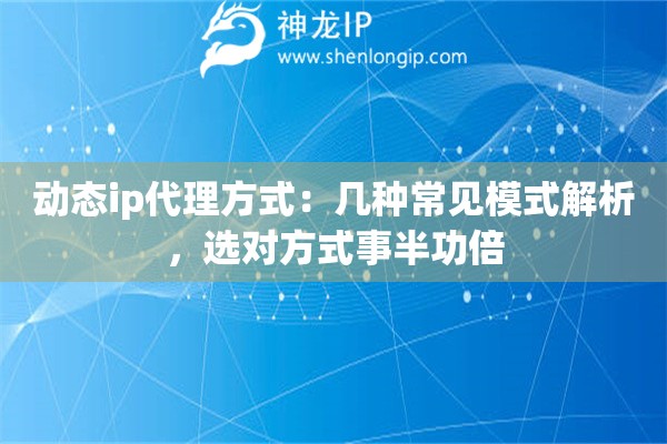动态ip代理方式:几种常见模式解析,选对方式事半功倍 动态ip代理方式:几种常见模式解析,选对方式事半功倍
