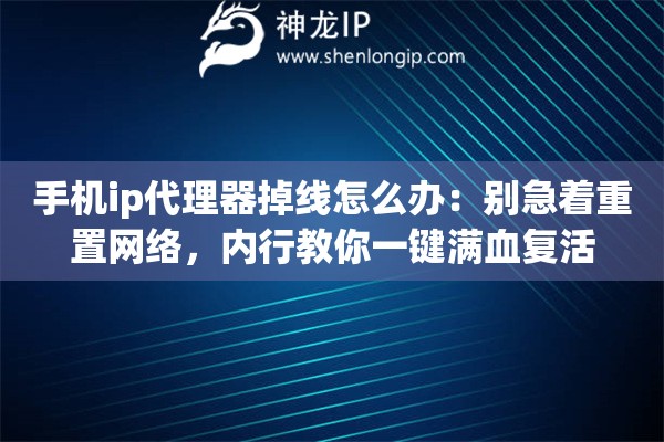 手机ip代理器掉线怎么办：别急着重置网络，内行教你一键满血复活
