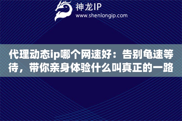 代理动态ip哪个网速好:告别龟速等待,带你亲身体验什么叫真正的一路狂飙 代理动态ip哪个网速好:告别龟速等待,带你亲身体验什么叫真正的一路狂飙