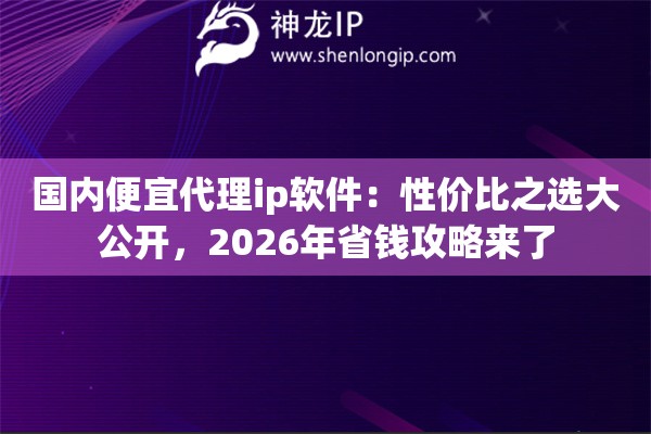 国内便宜代理ip软件:性价比之选大公开,2026年省钱攻略来了 国内便宜代理ip软件:性价比之选大公开,2026年省钱攻略来了
