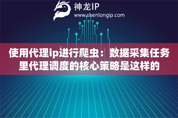 使用代理ip进行爬虫：数据采集任务里代理调度的核心策略是这样的