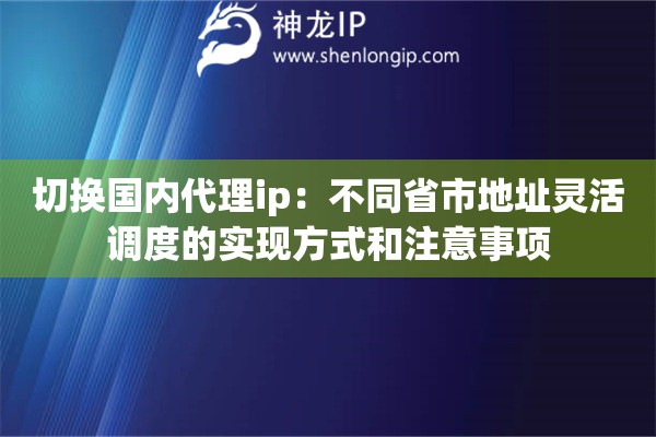 切换国内代理ip：不同省市地址灵活调度的实现方式和注意事项