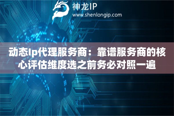 动态Ip代理服务商：靠谱服务商的核心评估维度选之前务必对照一遍