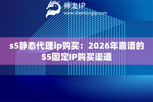 s5静态代理ip购买：2026年靠谱的S5固定IP购买渠道