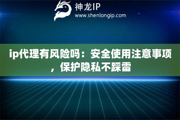 ip代理有风险吗：安全使用注意事项，保护隐私不踩雷