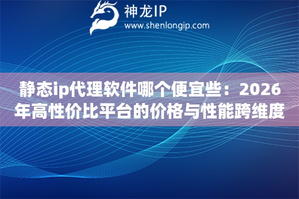 静态ip代理软件哪个便宜些：2026年高性价比平台的价格与性能跨维度对比