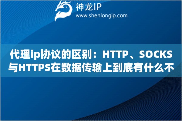 代理ip协议的区别：HTTP、SOCKS与HTTPS在数据传输上到底有什么不同