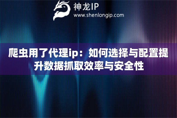 爬虫用了代理ip：如何选择与配置提升数据抓取效率与安全性