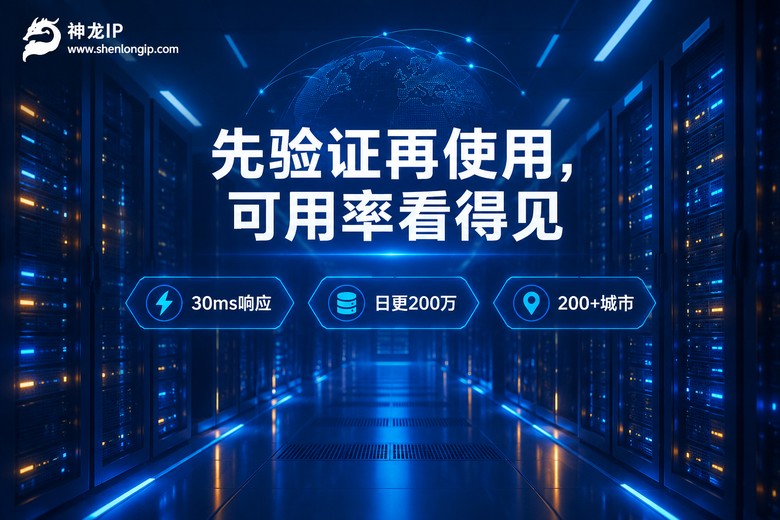 神龙IP 先验证再使用 可用率看得见