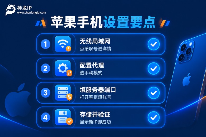 苹果手机代理设置与验证图