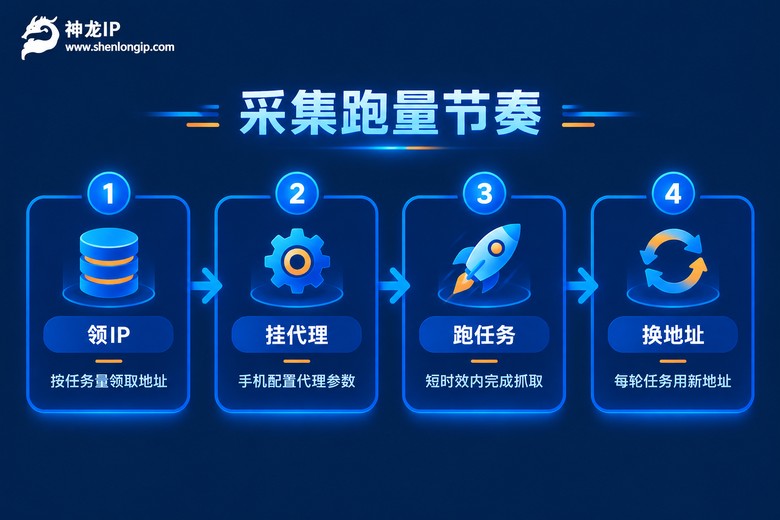 手机数据采集任务四步节奏信息图