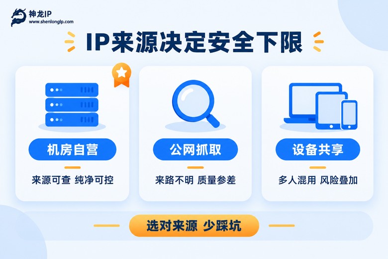 三类代理IP来源的安全对比信息图
