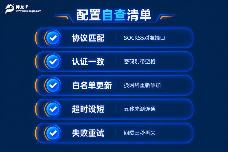 代理IP配置前自查清单信息图