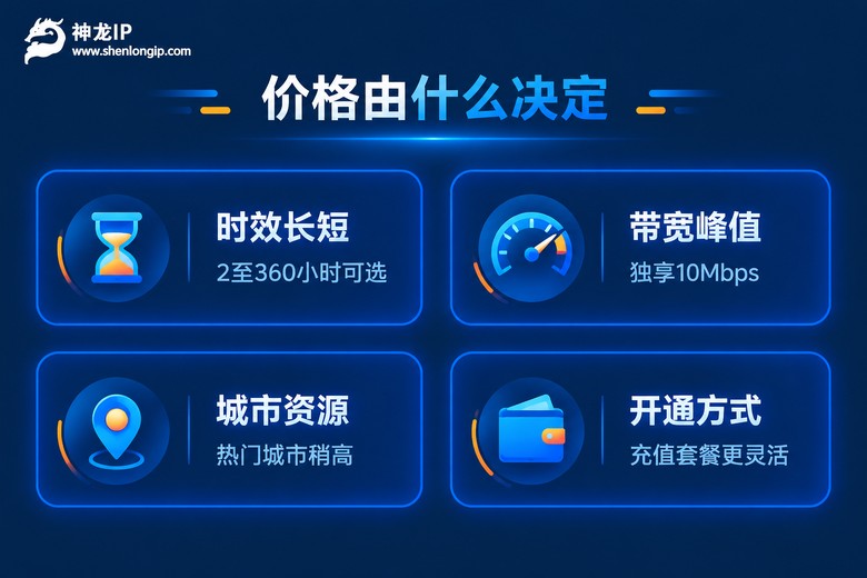 动态独享代理IP价格影响因素信息图