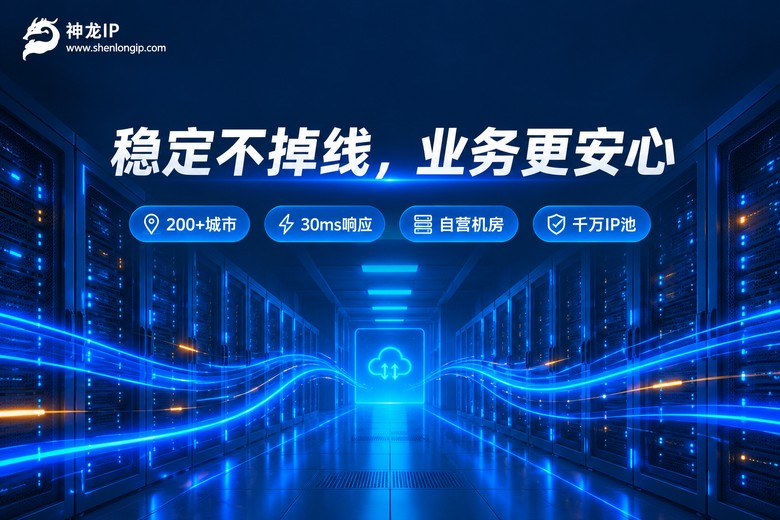 神龙IP稳定代理服务品牌图:稳定不掉线,业务更安心