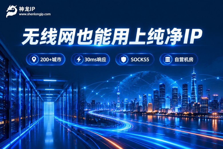 神龙IP品牌信息图:无线网也能用上纯净IP