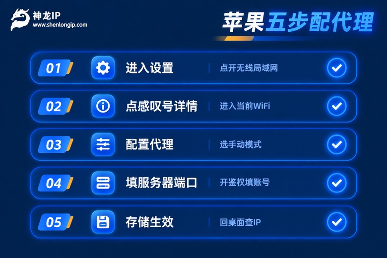 苹果手机设置代理IP步骤图