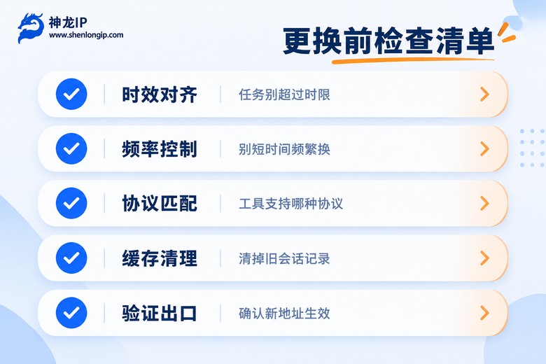 更换代理IP前的检查清单信息图