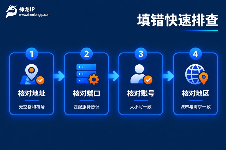 代理IP填写错误排查信息图