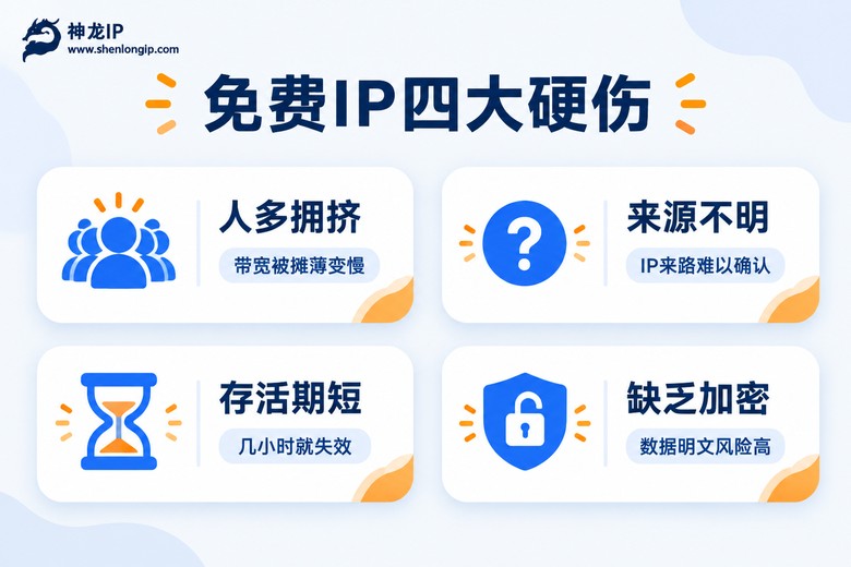 免费代理IP四大硬伤信息图